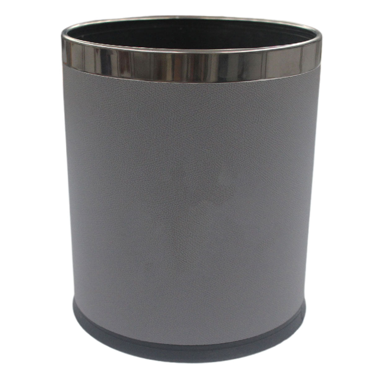 Leather Trash Bin with Metal Lining for Hotel Office and Guest Room