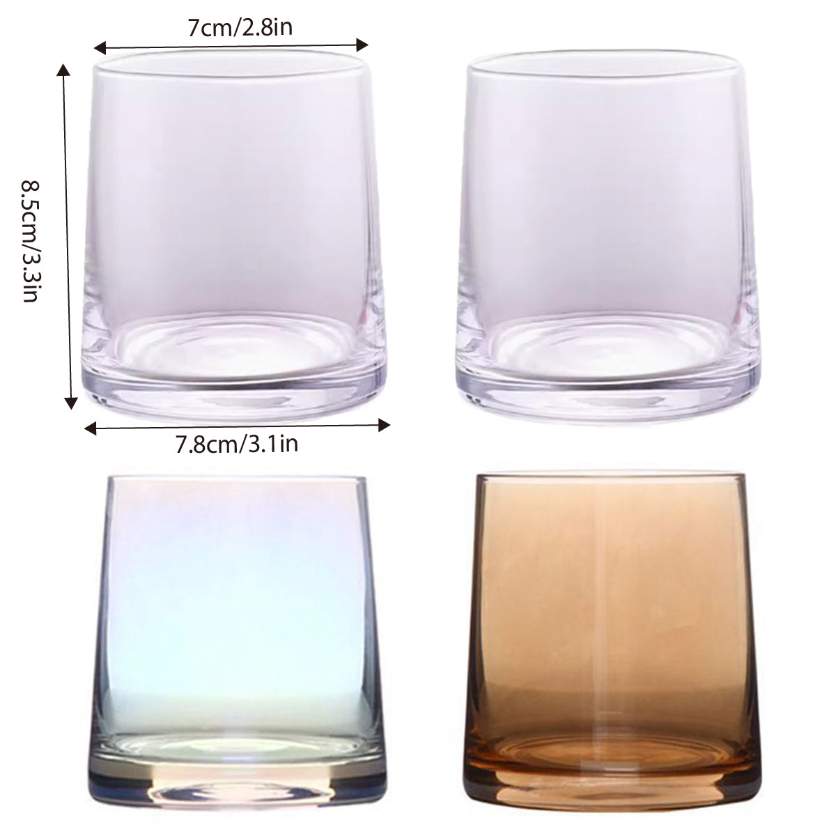 2PCS Hotel Glass Toothwash Cups Set for Gargling & Toothbrush Storage