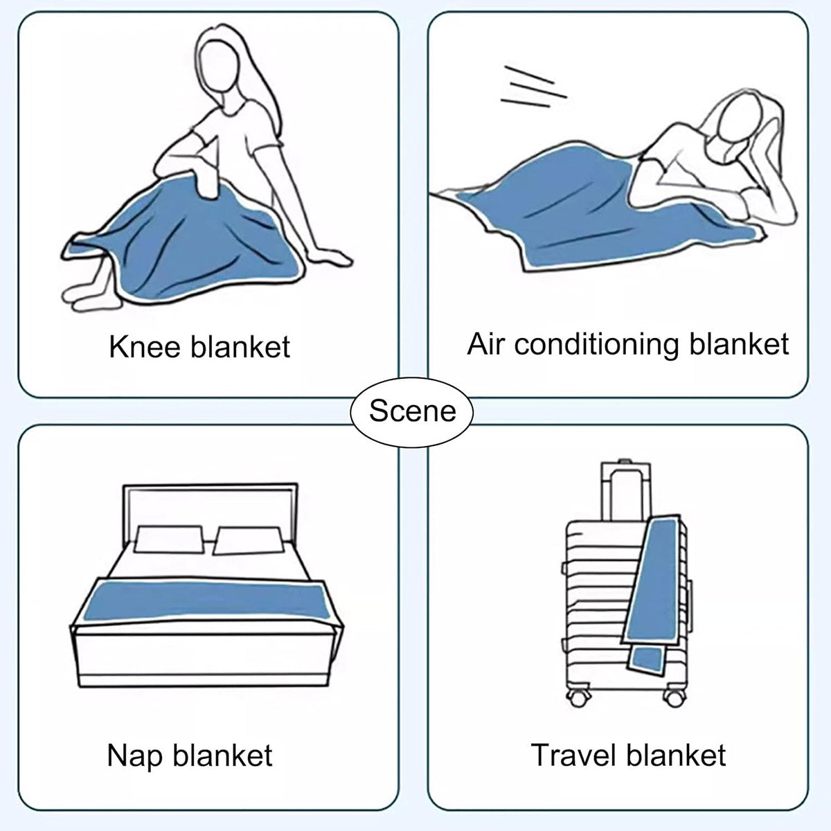 Thickened Flannel Coral Fleece Blanket for Office Sofa and Hotel