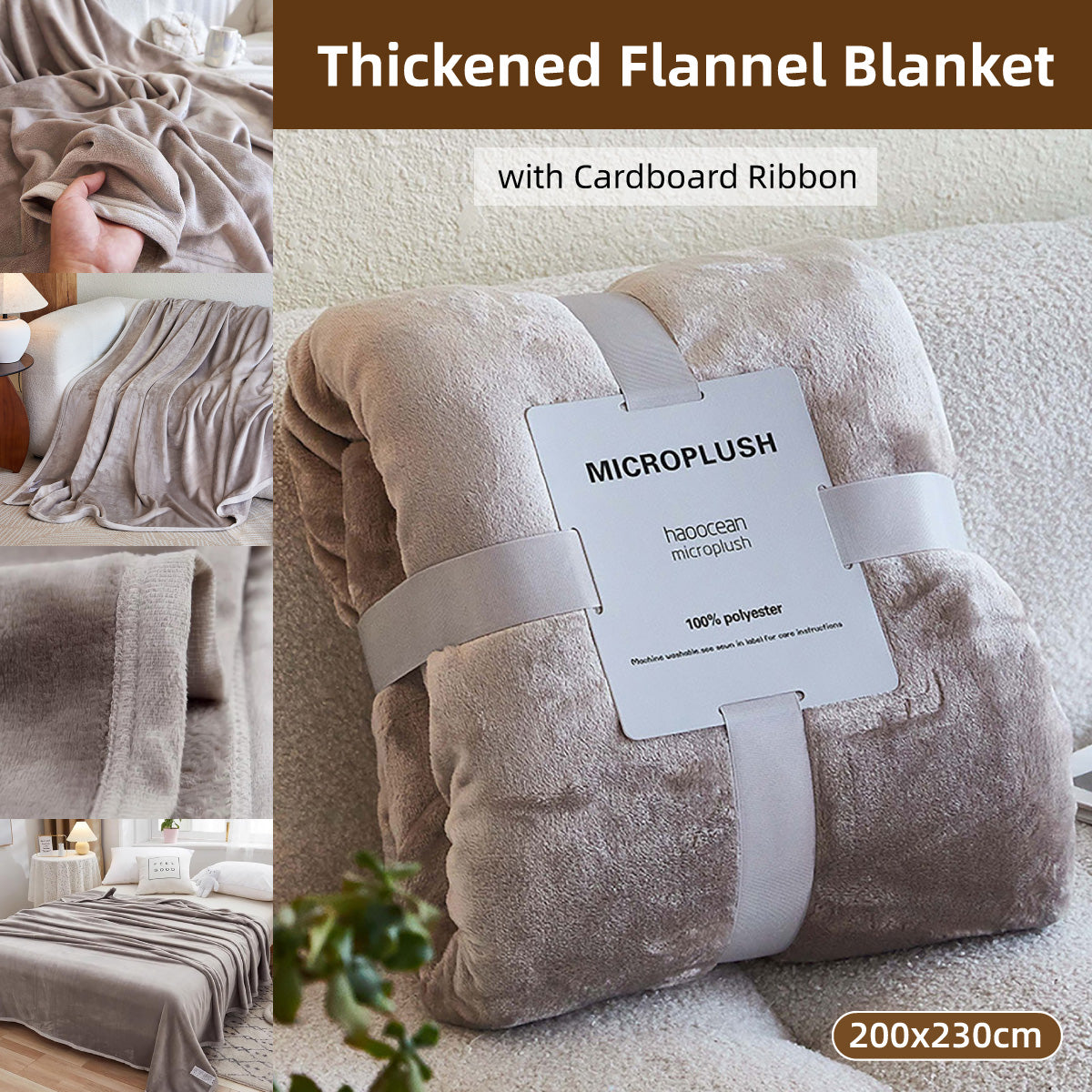 Thickened Flannel Coral Fleece Blanket for Office Sofa and Hotel