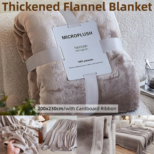 Thickened Flannel Coral Fleece Blanket for Office Sofa and Hotel