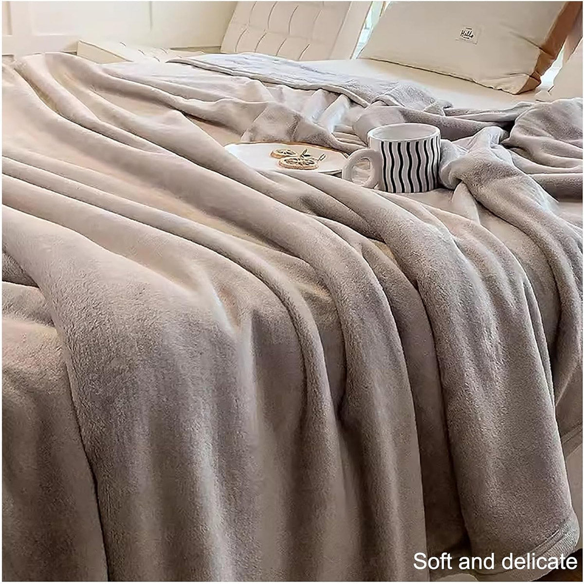 Thickened Flannel Coral Fleece Blanket for Office Sofa and Hotel