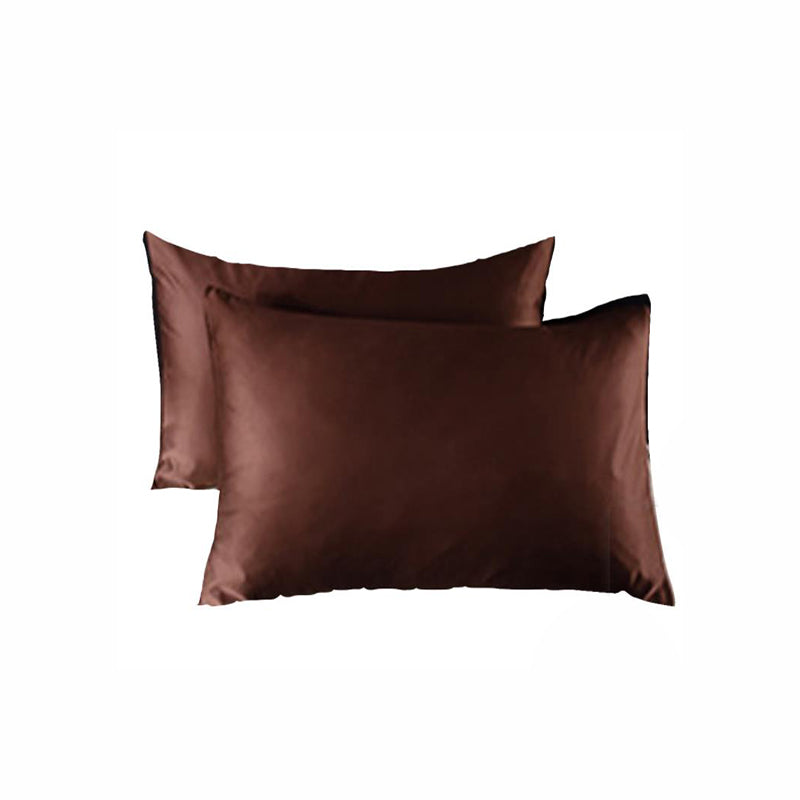 2 Pack Satin Pillowcases Solid Colour 51 x 66cm