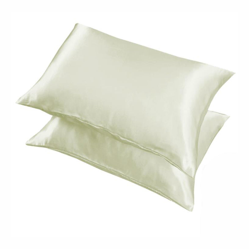2 Pack Satin Pillowcases Solid Colour 51 x 66cm