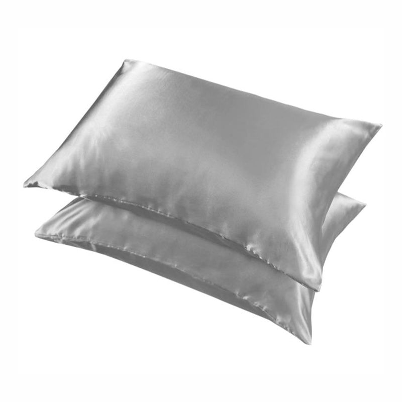 2 Pack Satin Pillowcases Solid Colour 51 x 66cm