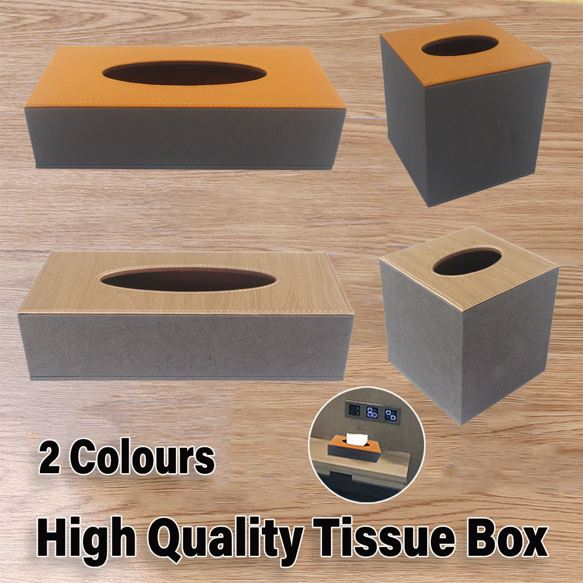 Leather Tissue Box Organiser for Hotel and Home