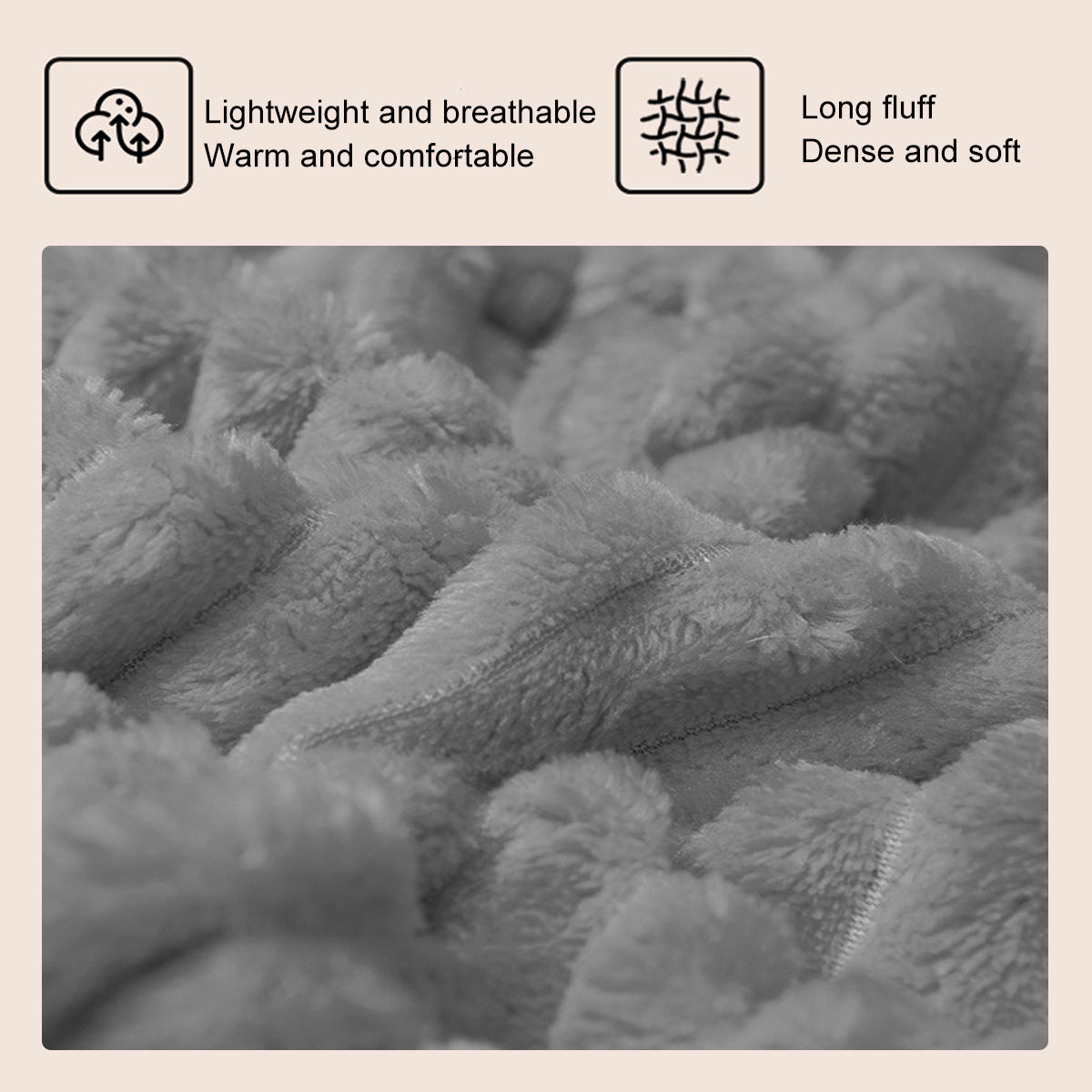 Grey Flannel Stripe Blanket for Sofa Bed Hotel or Guesthouse Use