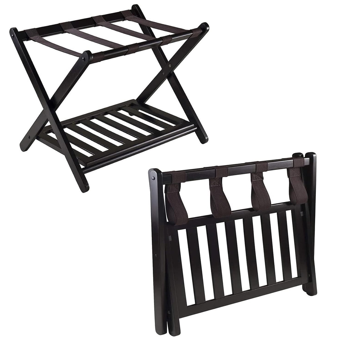 Foldable Bamboo Luggage Rack Hotel Room Portable Suitcase Holder Travel Rack