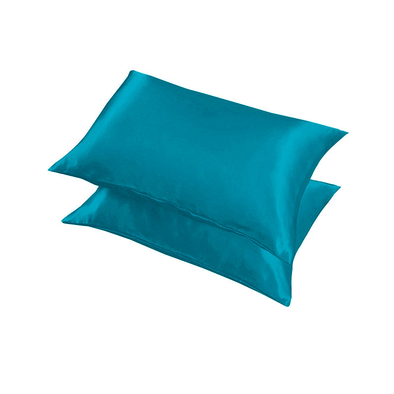 2 Pack Satin Pillowcases Solid Colour Polyester 51 x 76cm