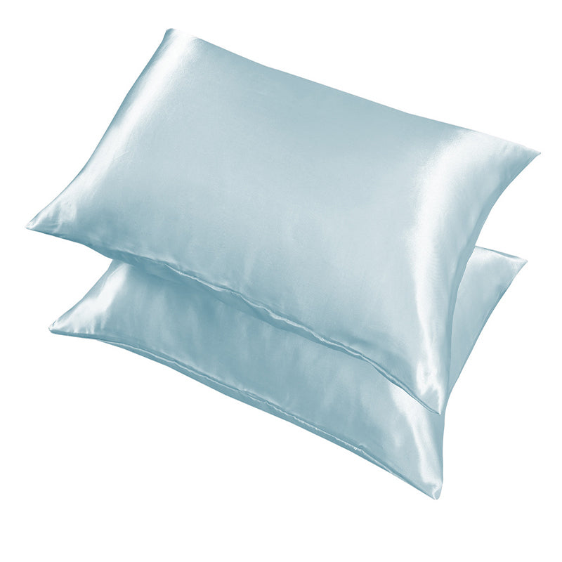 2 Pack Satin Pillowcases Solid Colour Polyester 51 x 76cm