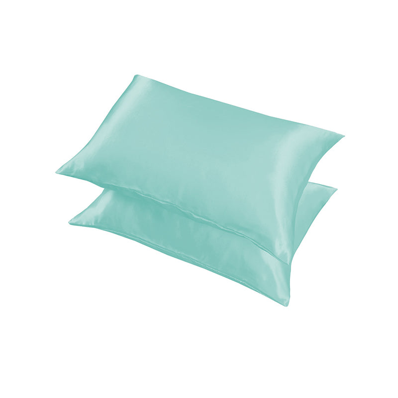2 Pack Satin Pillowcases Solid Colour Polyester 51 x 76cm
