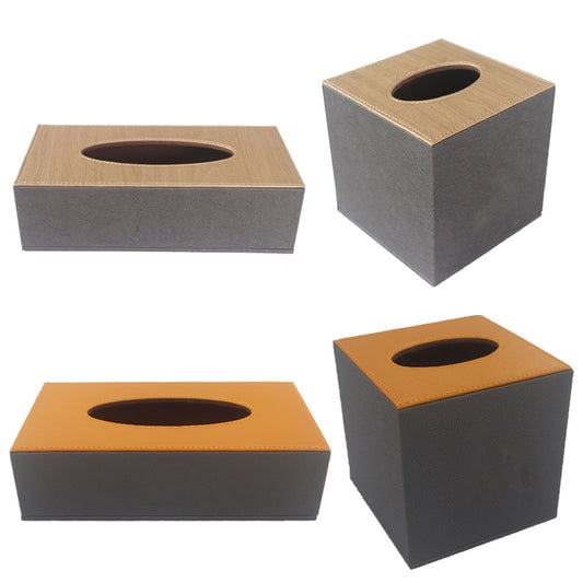 Leather Tissue Box Organiser for Hotel and Home