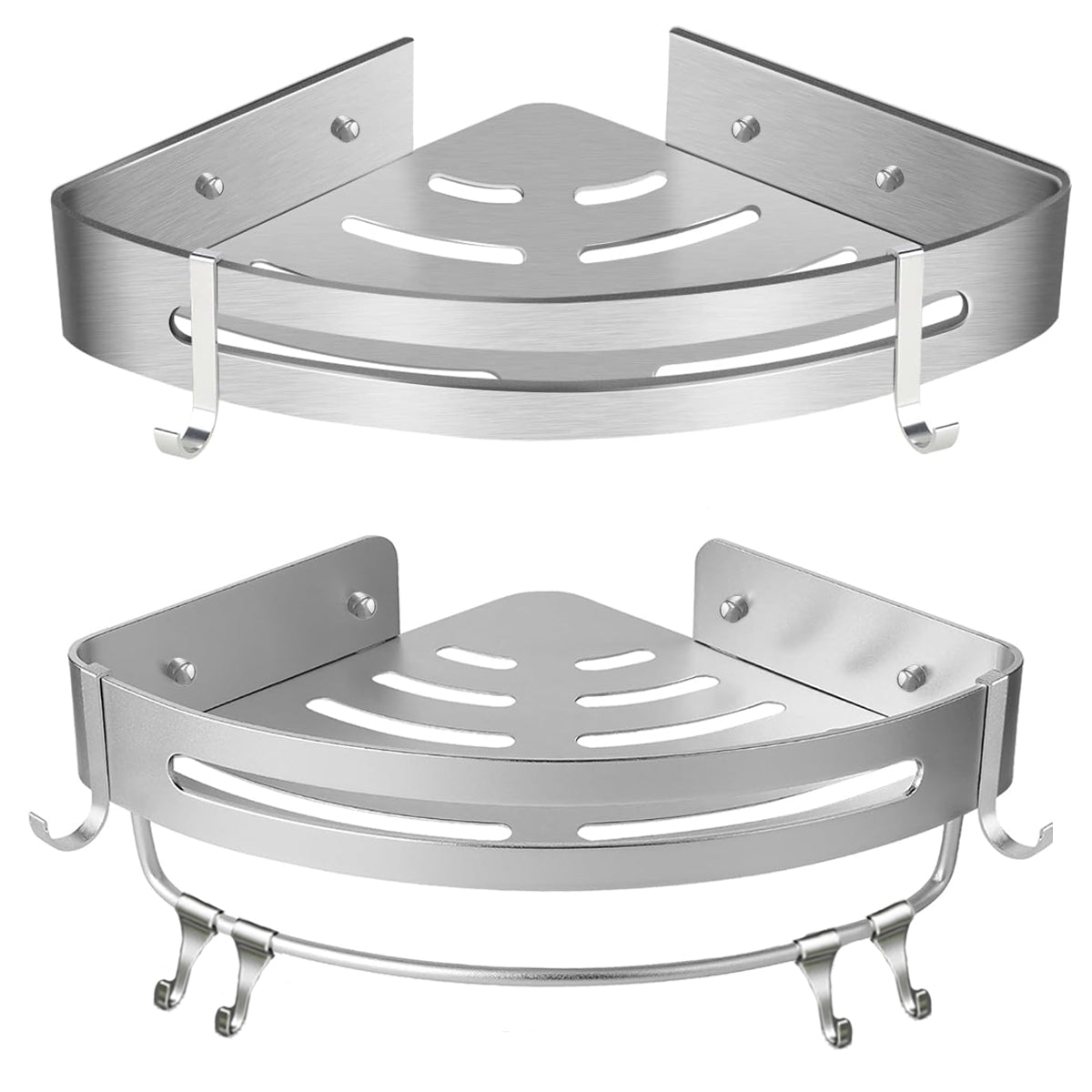 Wall-Mounted Bathroom Corner Shelf, Triangle Shower Storage Rack for Toiletries