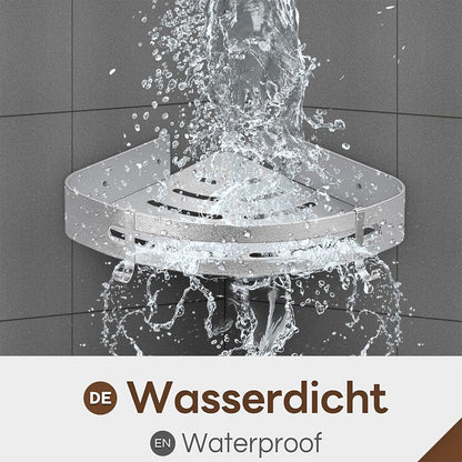 Wall-Mounted Bathroom Corner Shelf, Triangle Shower Storage Rack for Toiletries