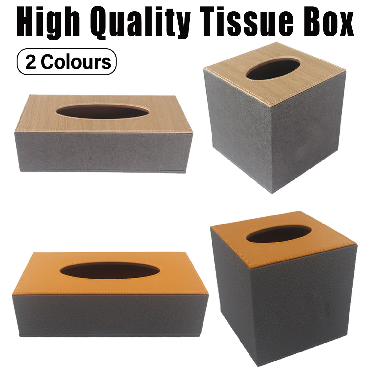 Leather Tissue Box Organiser for Hotel and Home