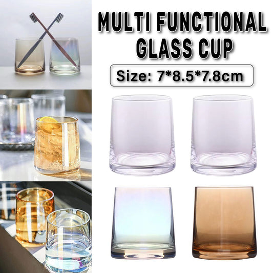 2PCS Hotel Glass Toothwash Cups Set for Gargling & Toothbrush Storage