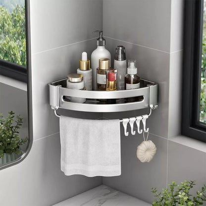 Wall-Mounted Bathroom Corner Shelf, Triangle Shower Storage Rack for Toiletries