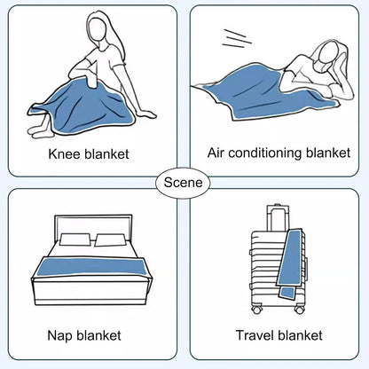 Thickened Flannel Coral Fleece Blanket for Office Sofa and Hotel