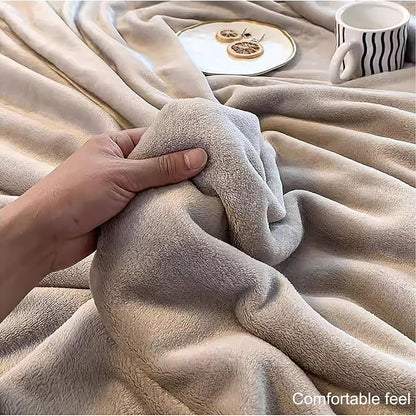Thickened Flannel Coral Fleece Blanket for Office Sofa and Hotel
