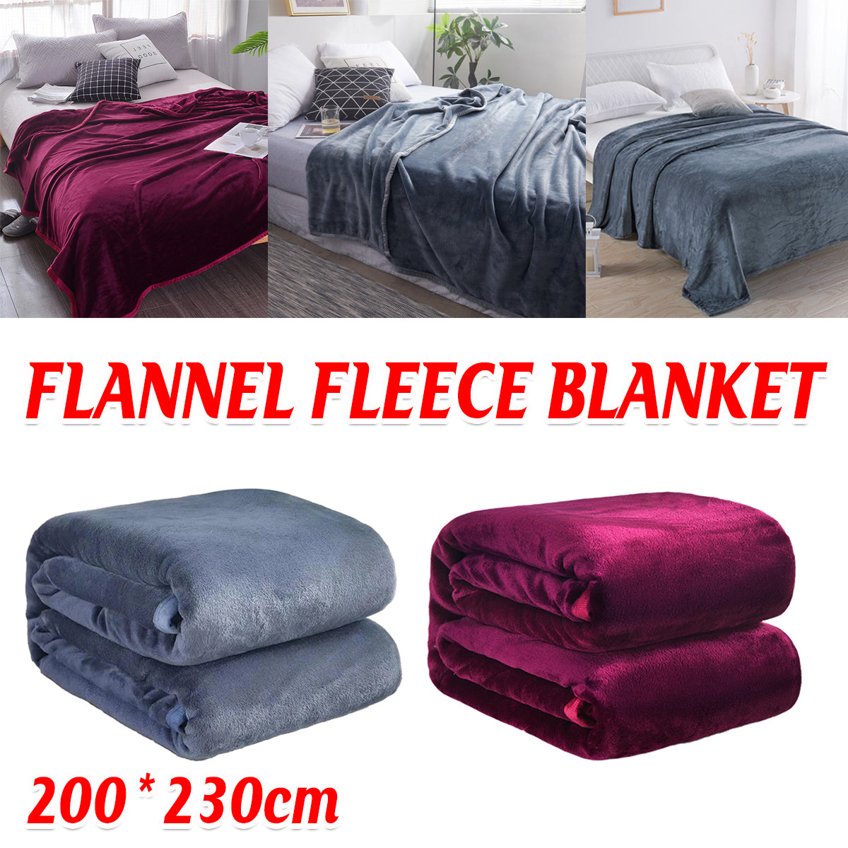 Soft Winter Flannel Fleece Blanket for Hotel and Home Use