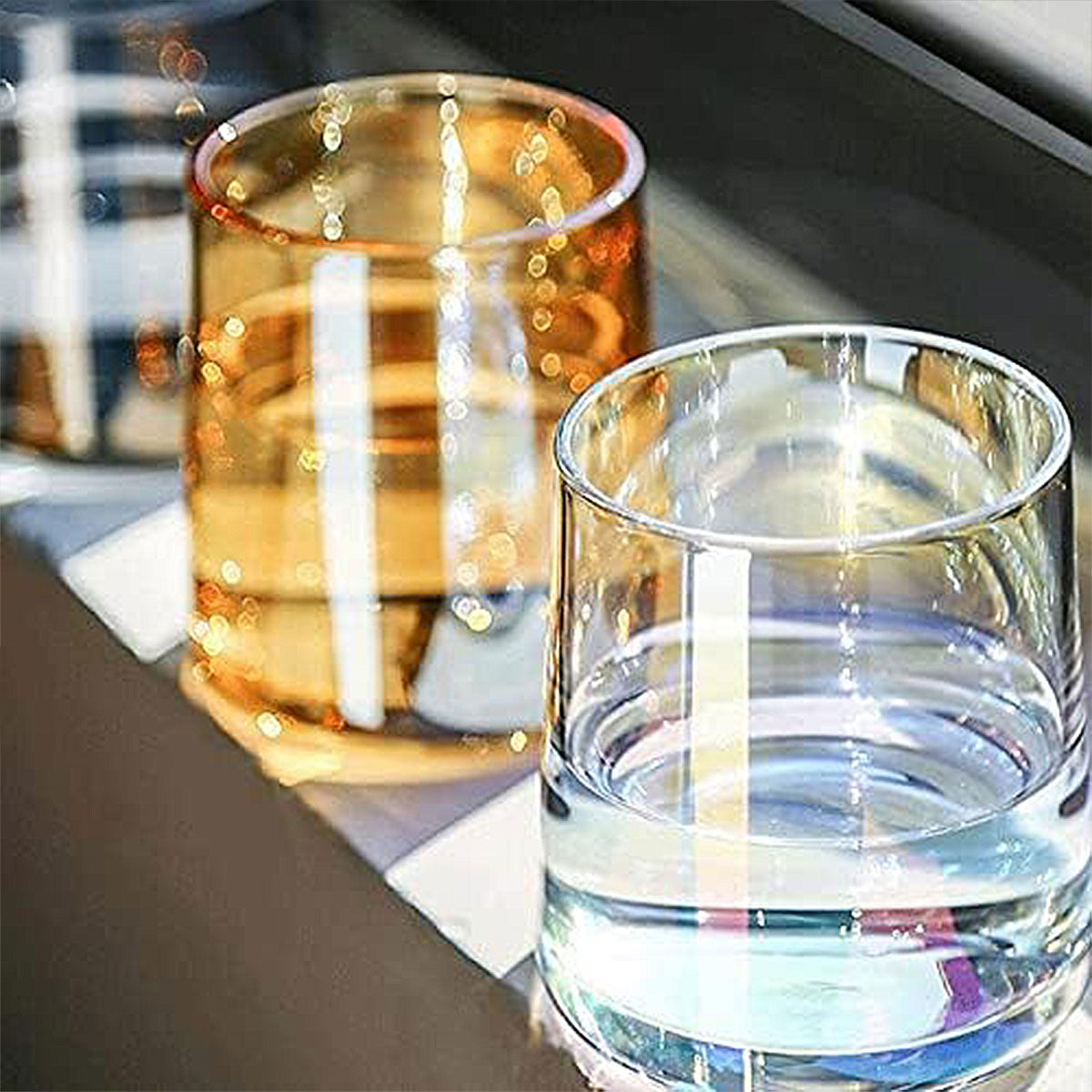 2PCS Hotel Glass Toothwash Cups Set for Gargling & Toothbrush Storage