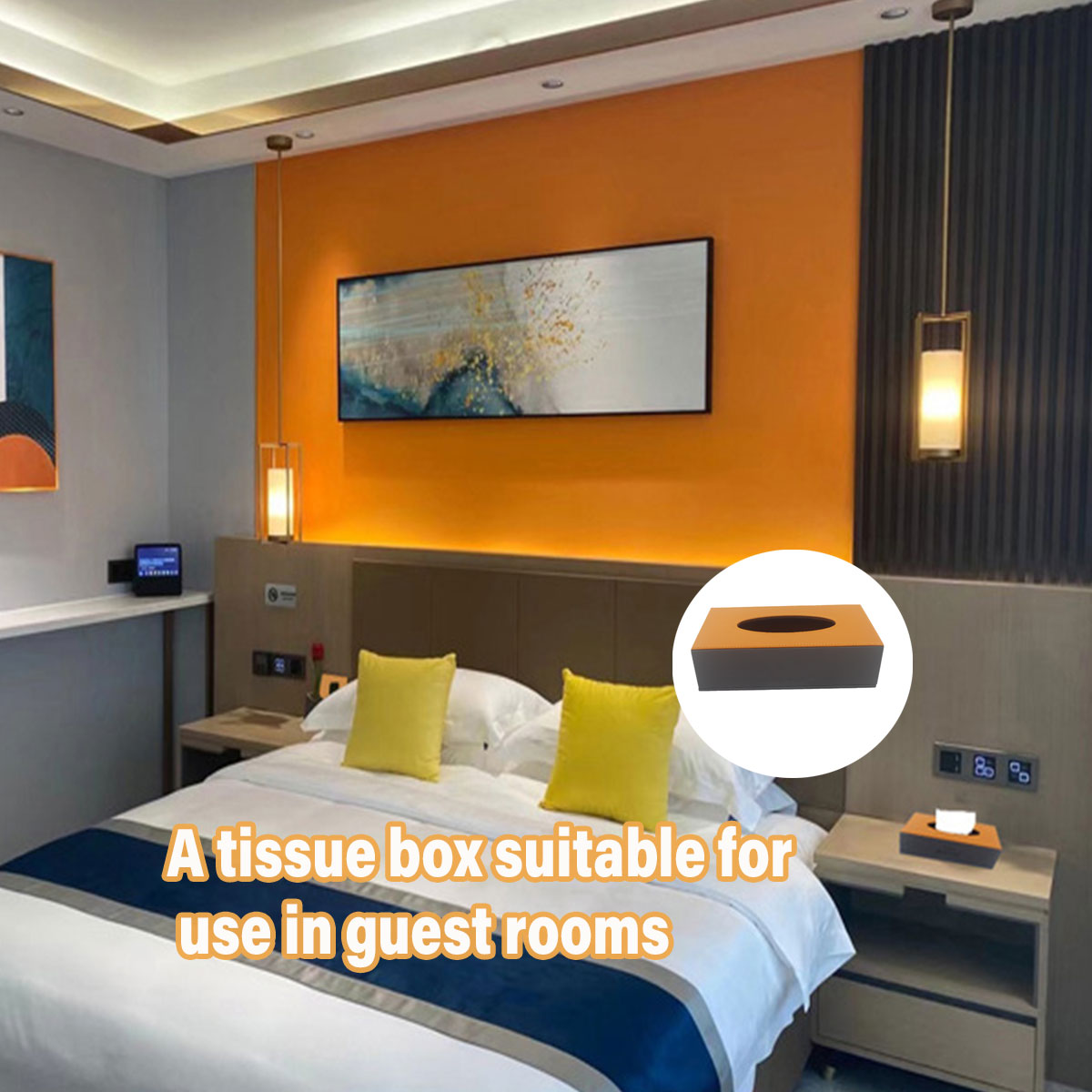 Leather Tissue Box Organiser for Hotel and Home