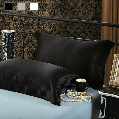 2 Pack Satin Pillowcases Solid Colour 51 x 66cm