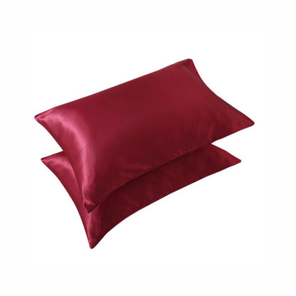 2 Pack Satin Pillowcases Solid Colour 51 x 66cm