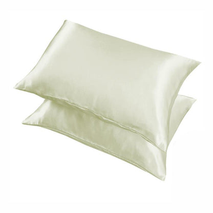 2 Pack Satin Pillowcases Solid Colour 51 x 66cm