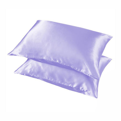 2 Pack Satin Pillowcases Solid Colour 51 x 66cm
