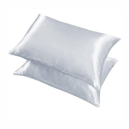 2 Pack Satin Pillowcases Solid Colour 51 x 66cm