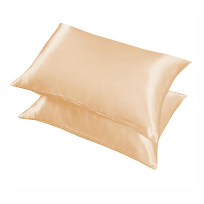 2 Pack Satin Pillowcases Solid Colour 51 x 66cm