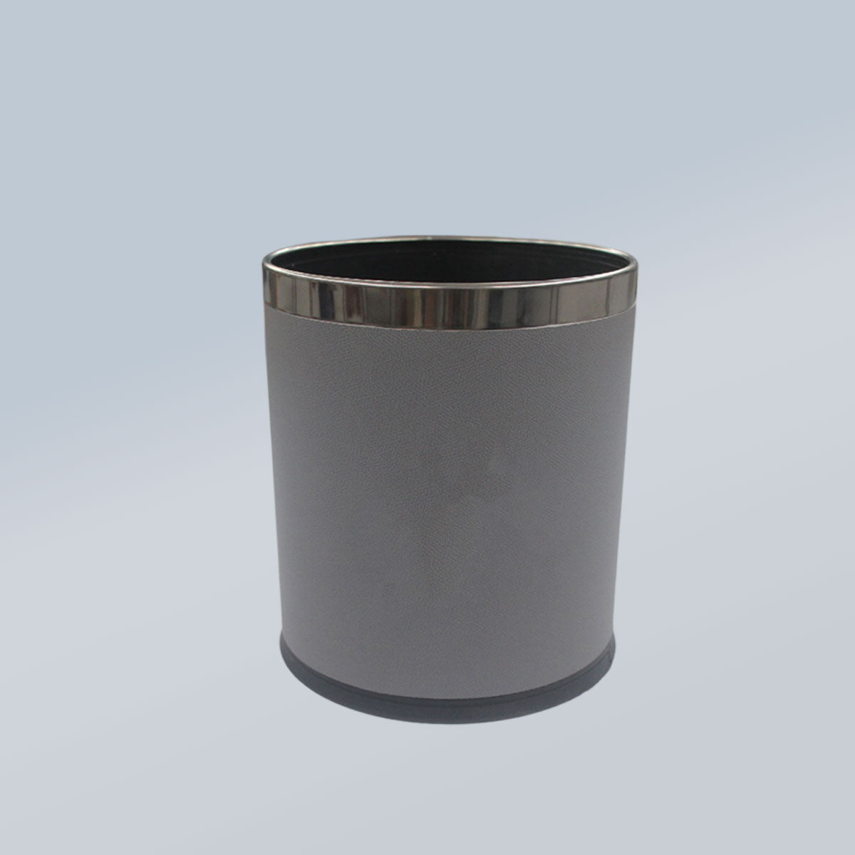Leather Trash Bin with Metal Lining for Hotel Office and Guest Room