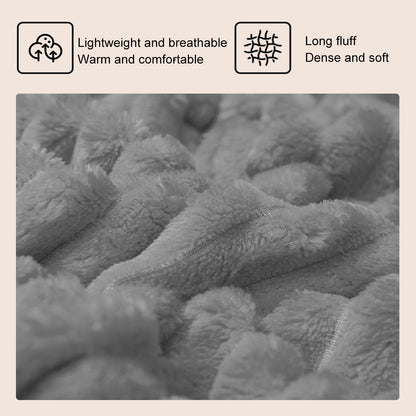 Grey Flannel Stripe Blanket for Sofa Bed Hotel or Guesthouse Use