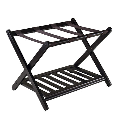 Foldable Bamboo Luggage Rack Hotel Room Portable Suitcase Holder Travel Rack