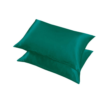 2 Pack Satin Pillowcases Solid Colour Polyester 51 x 76cm