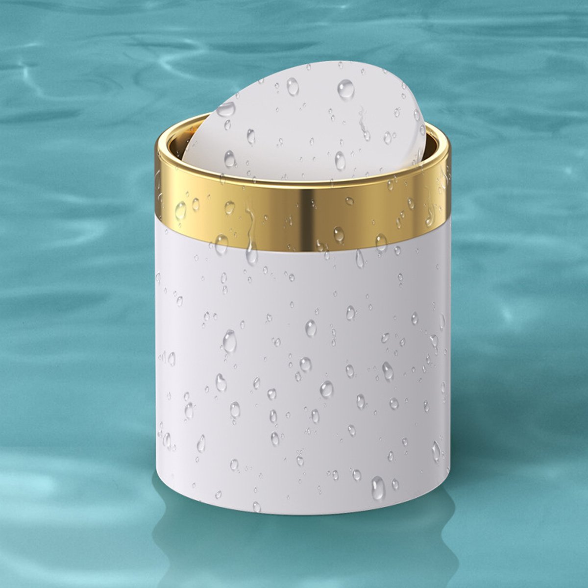 Mini Round Desktop Trash Can for Guest Room
