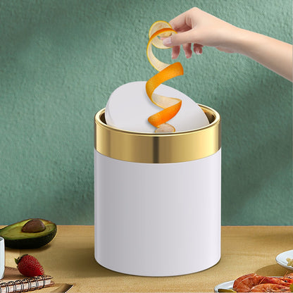Mini Round Desktop Trash Can for Guest Room