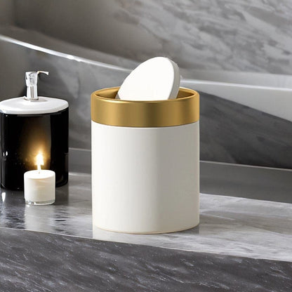 Mini Round Desktop Trash Can for Guest Room
