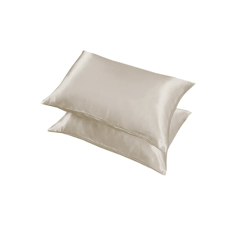 2 Pack Satin Pillowcases Solid Colour Polyester 51 x 76cm