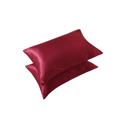 2 Pack Satin Pillowcases Solid Colour Polyester 51 x 76cm