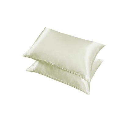 2 Pack Satin Pillowcases Solid Colour Polyester 51 x 76cm