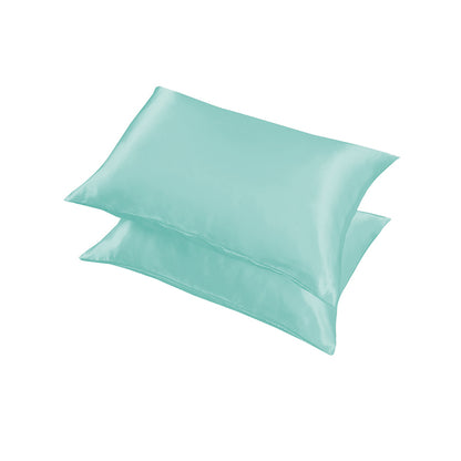 2 Pack Satin Pillowcases Solid Colour Polyester 51 x 76cm