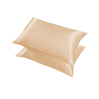 2 Pack Satin Pillowcases Solid Colour Polyester 51 x 76cm